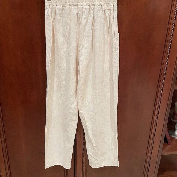 STAY REAL Design By Barrod 1980 Lt Yellow Cotton Linen Pull On Capri Pants Sz XS - Picture 4 of 4